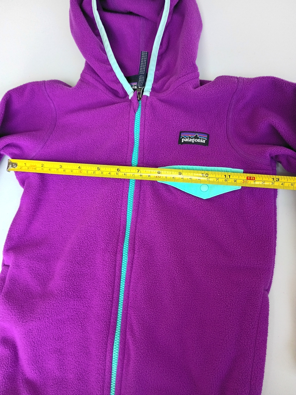 Patagonia micro D Snap-t Purple Hooded Fleece Jacket Girls Size 5t - Picture 5 of 10